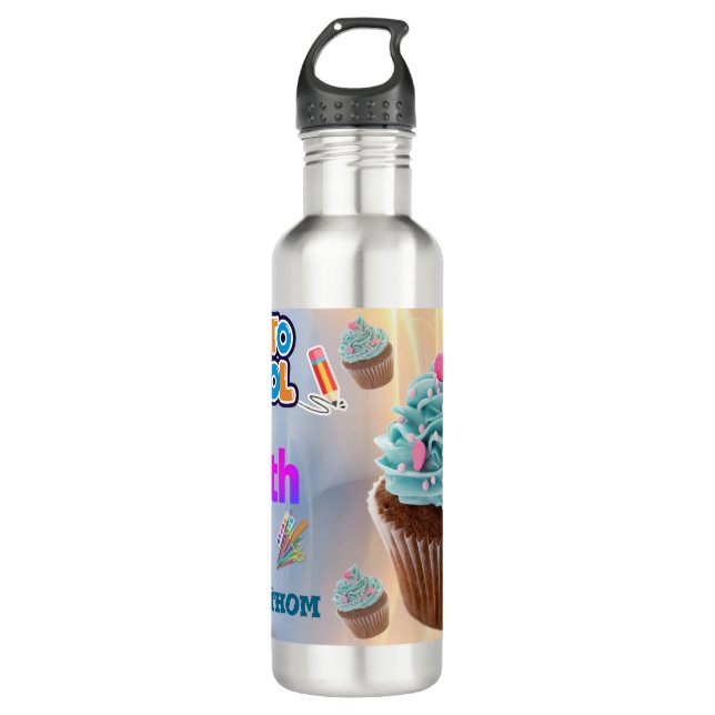 Bouteille D'eau Custom Cupcake Back to School Water Bottles (Devant)