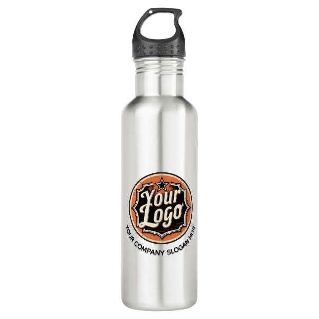 Bouteille D'eau Custom Logo and Text Business (Devant)