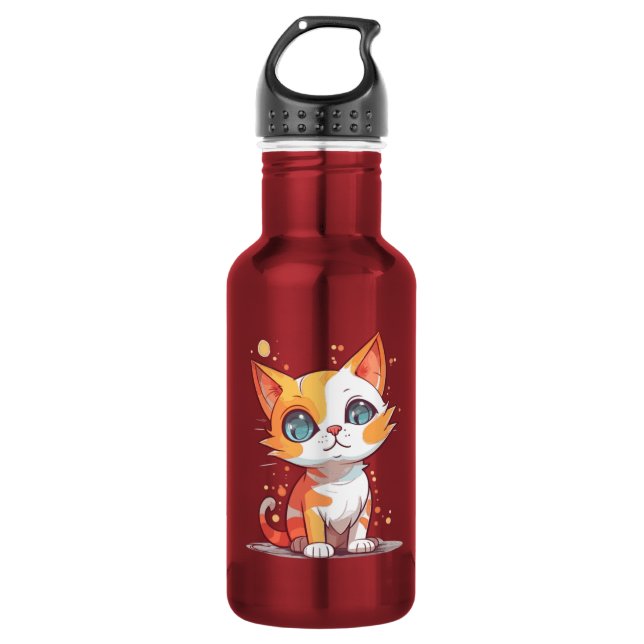 Bouteille D'eau Cute Adorable Chat Brown (Devant)