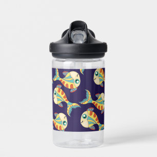Bouteille D'eau Cute amusant poisson Motif bleu marine