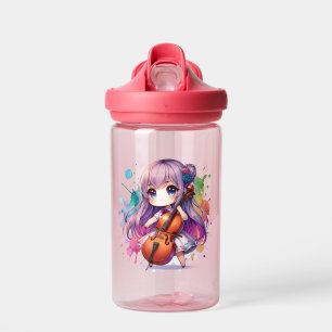 Bouteille D'eau Cute Anime Girl Jouer Cello Personnalisé
