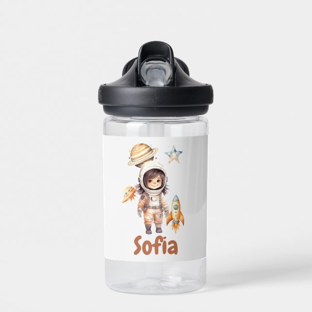 Bouteille D'eau Cute astronaute Space Adventure personnalisée (Avant)