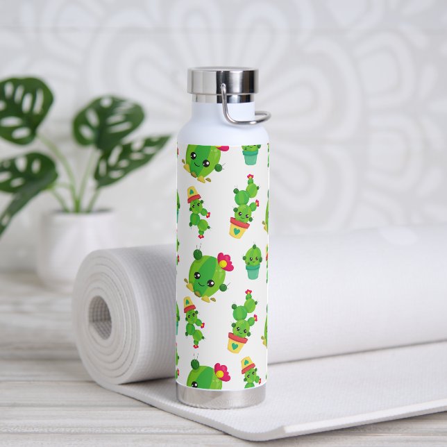 Bouteille D'eau Cute Cactus, Green Cactus, Motif Cactus (Yoga)