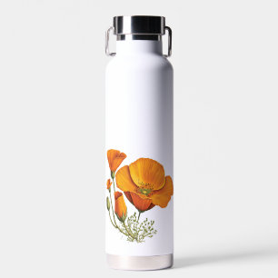 Bouteille D'eau Cute Californie Fleur de Pavot Style Vintage
