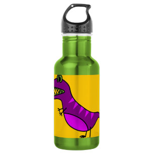 Bouteille D'eau Cute cartoon angry purple dinosaure