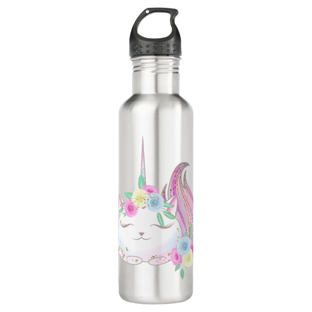 Bouteille D'eau Cute Caticorn (Devant)