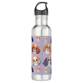 Bouteille D'eau Cute Cavalier King Charles Pastel Motif