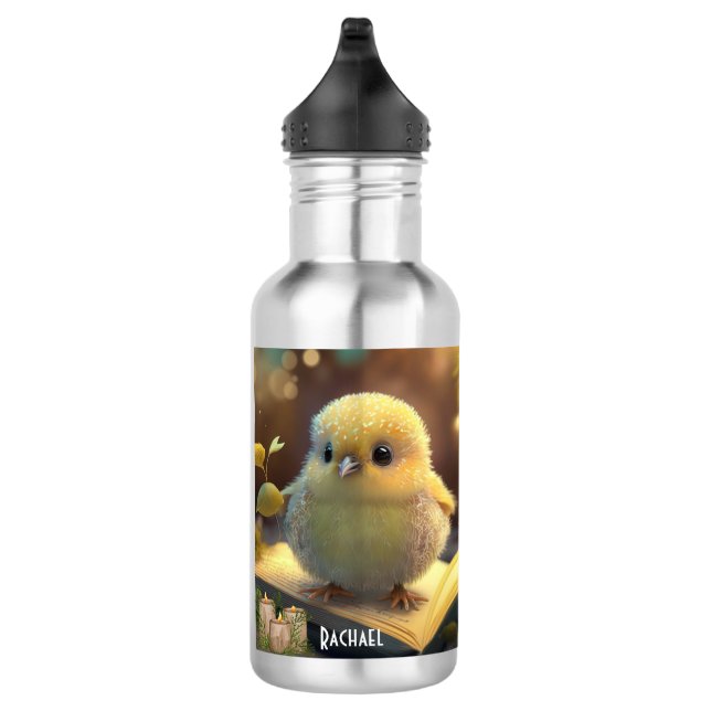 Bouteille D'eau Cute Chick Book Lover Kids Nom personnalisé (Droite)