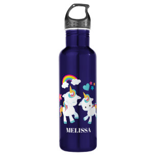 Bouteille D'eau Cute Dancing Unicornes Magique Arc-en-ciel & Étoil