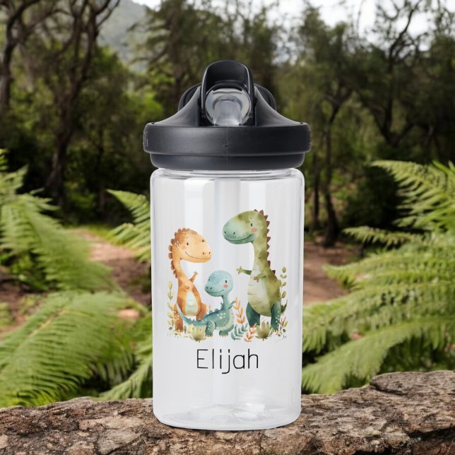 Bouteille D'eau Cute Dinosaur Famille Enfants Personnalisés (Créateur téléchargé)