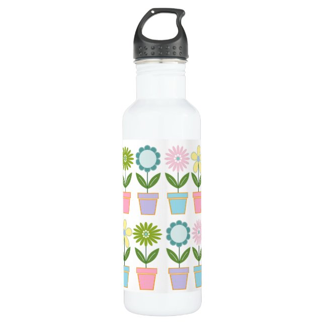 Bouteille D'eau Cute Flower Pots Pattern (Devant)