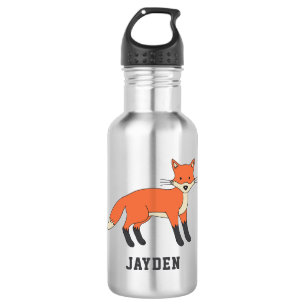 Bouteille D'eau Cute Fox Personnalisé Nom Personnalisé Retour À L'