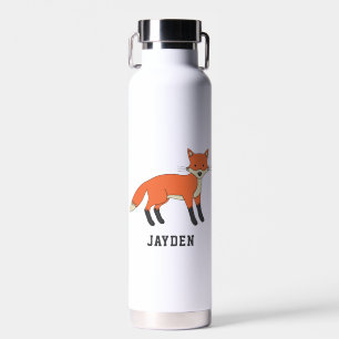 Bouteille D'eau Cute Fox Personnalisé Nom Personnalisé Retour À L'