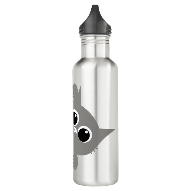 Bouteille D'eau Cute Gray Peeking Cat Design Water Bottle (Gauche)