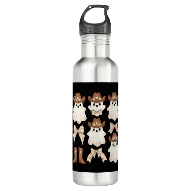 Bouteille D'eau Cute Halloween Cowboy Ghost (Devant)