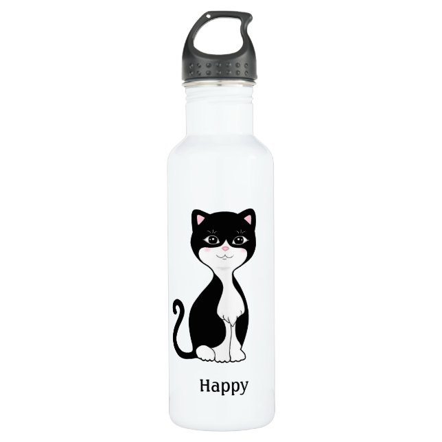Bouteille D'eau Cute Happy Tuxedo Chat (Devant)