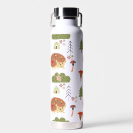 Bouteille D'eau Cute Hedgehog Nature Floral Rainbow Motif