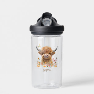 Bouteille D'eau Cute Highland Cow Personnalisé
