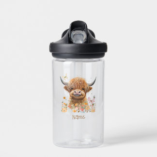 Bouteille D'eau Cute Highland Cow Personnalisé