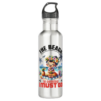 Bouteille D'eau Cute Hula Girl Summer vient Je dois y aller - Trop