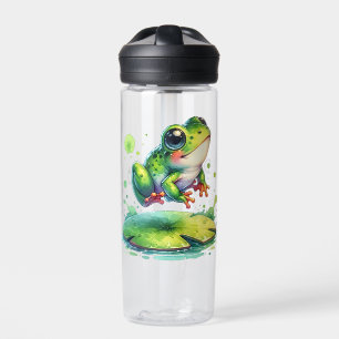 Bouteille D'eau Cute Jumping Frog Whimsical Ai Art