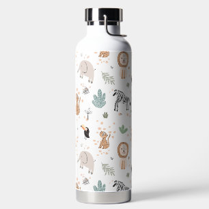 Bouteille D'eau Cute Jungle Rainforest Animaux Motif