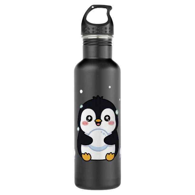 Bouteille D'eau Cute Kawaii Penguin Winter Water Bottle (Devant)