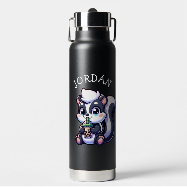 Bouteille D'eau Cute Kawaii Skunk with Bubble Tea Personnalisé (Salle de sport)