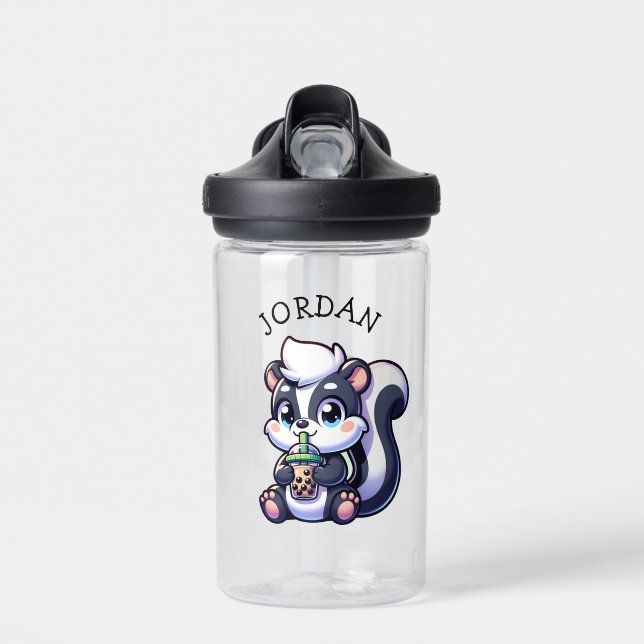 Bouteille D'eau Cute Kawaii Skunk with Bubble Tea Personnalisé (Avant)