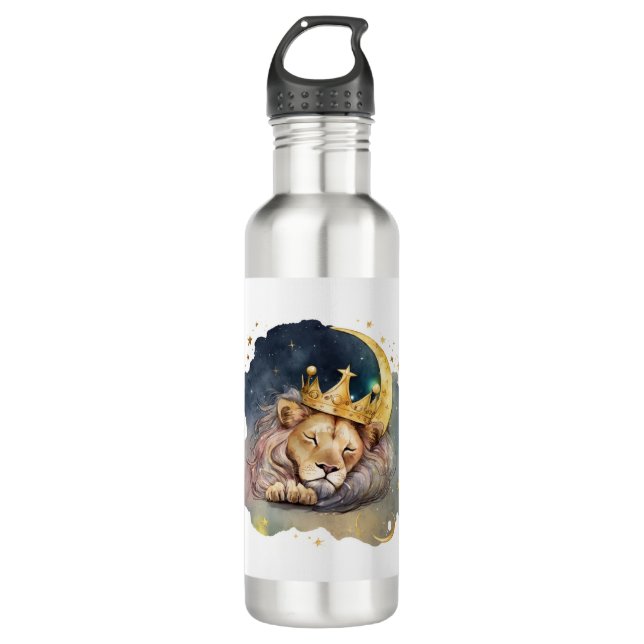 Bouteille D'eau Cute  king Lion Sleeping On The Moon               (Devant)