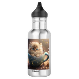 Bouteille D'eau Cute Kitten Sparkle Kids School Personnalisé
