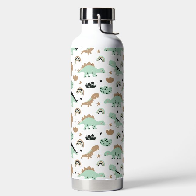 Bouteille D'eau Cute Mint Green Dinosaur Motif (Droite)
