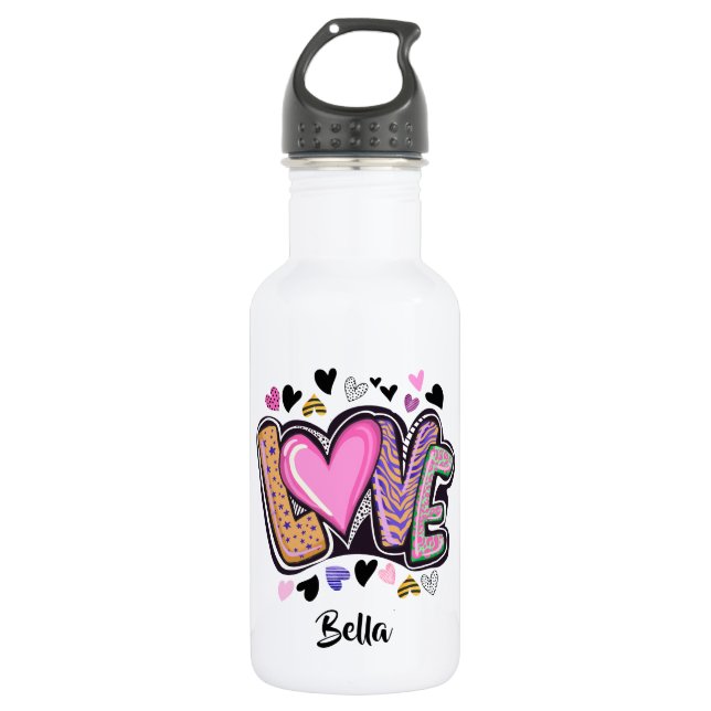 Bouteille D'eau Cute Modern Artsy LOVE - Saint Valentin (Devant)