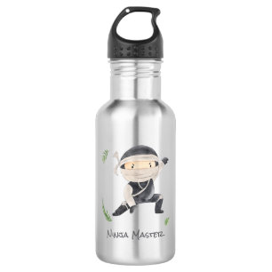 Bouteille D'eau Cute Ninja Warrior - Enfants Nom Personnalisé