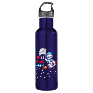 Bouteille D'eau Cute Panda Ours Astronaut Sur Rockship Kids