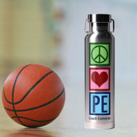 Cute Personnalisé Gym Enseignant Peace Love P.E.