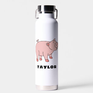 Bouteille D'eau Cute Pig Unique Garçon Personnalisé Nom Personnali