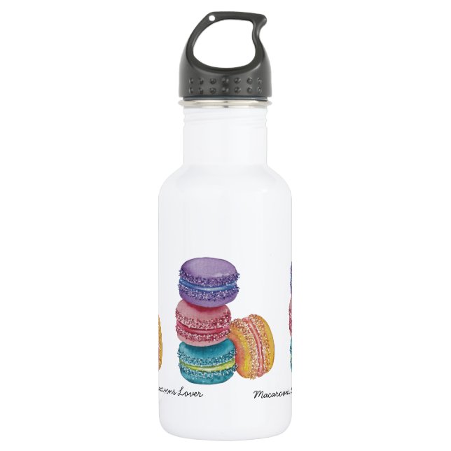 Bouteille D'eau Cute Rainbow Macaroons In Watercolor (Devant)