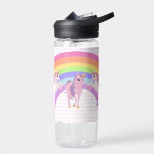Bouteille D'eau Cute Rainbow Unicorn Ajouter le nom de la fille