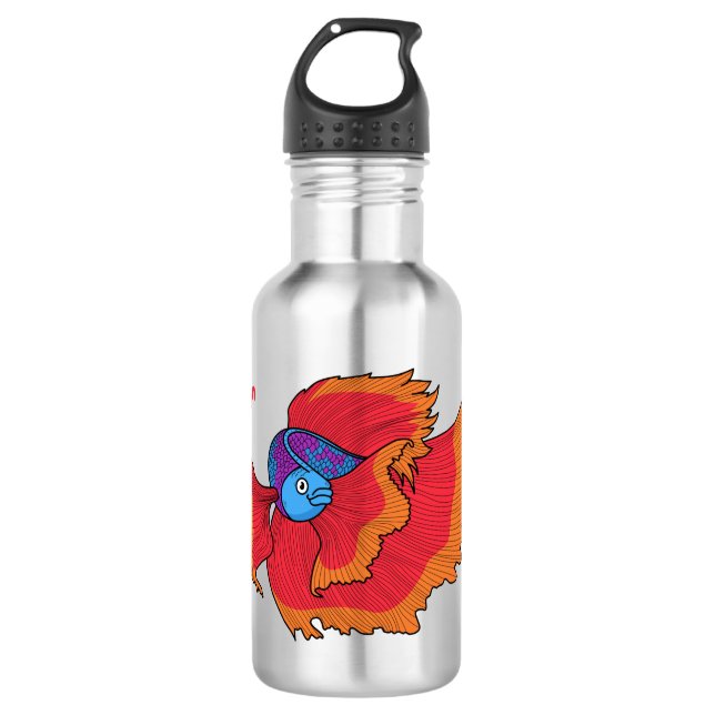 Bouteille D'eau Cute Siamese fighting fish betta cartoon  (Devant)