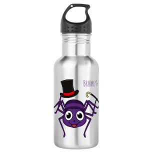 Bouteille D'eau Cute Spider dans le top a un dessin animé