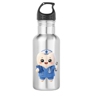 Bouteille D'eau Cute Tooth Nurse Steel Water Bottle | Dental Gift