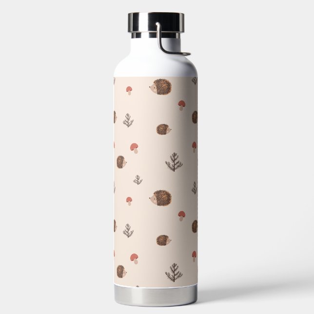 Bouteille D'eau Cute Woodland Hérisson et Motif de champignons (Droite)