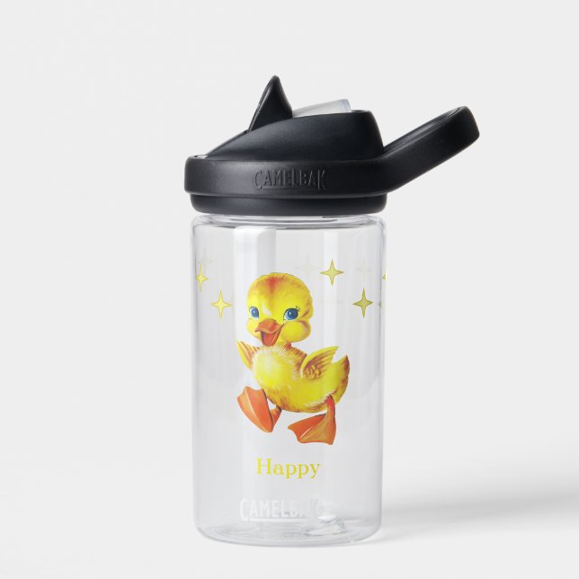 Bouteille D'eau Cute Yellow Happy Duckling et étoiles (Gauche)