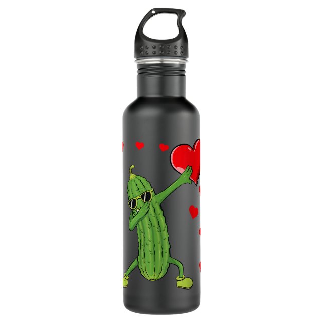 Bouteille D'eau Dabbing Picket Dancing Cucumber Lover Funny Valent (Devant)