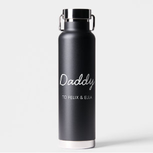 Bouteille D'eau Daddy Elegant Kids Noms Fête des pères Noir