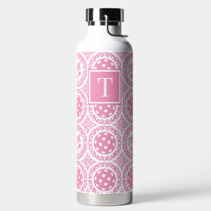 Bouteille D'eau Damassé de Pickleball Prépa - Motif Dink Rose