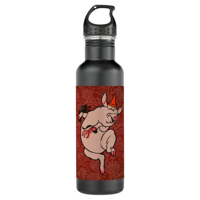 Bouteille D'eau Dancing Pig Antique Cute Danseuse (Devant)
