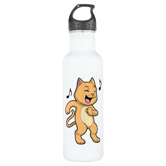 Bouteille D'eau Danse Musique Cat (Devant)