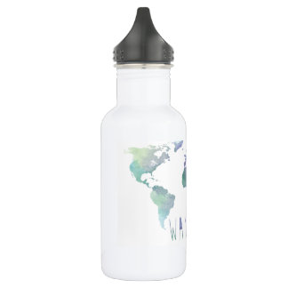Bouteille d'eau d'aquarelle d'envie de voyager